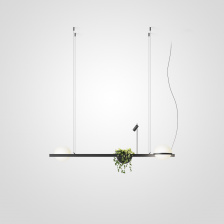 Реечный светильник PALMA Wall lamp 2 шара + 1 вазон горизонтальная