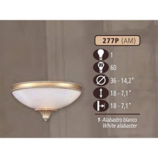 Настенный светильник 277P 277P/1 AM WHITE ALABASTER