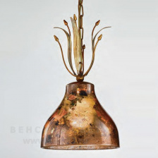 Светильник подвесной 330/1SM Amber ivory leaves V388/186/42 IDL Италия  100W от 45 до 75 см Янтарного цвета Acacia