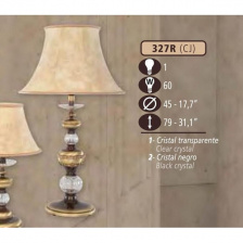 Интерьерная настольная лампа 327R 327R/1 CJ CLEAR GLASS-CREAM SHADE