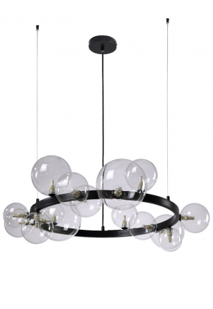 Люстра Crystal Lux AGATA SP15 V2 BLACK/TRANSPARENTE фото 1