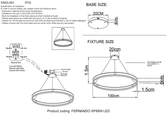 Люстра Crystal Lux FERNANDO SP88W LED COFFEE/BLACK фото 3