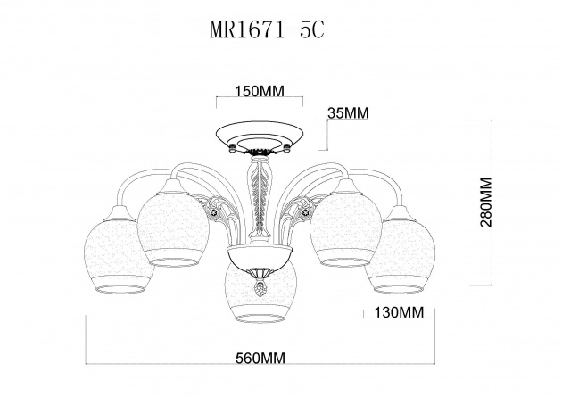 Потолочная люстра Nika MR1671-5C фото 2