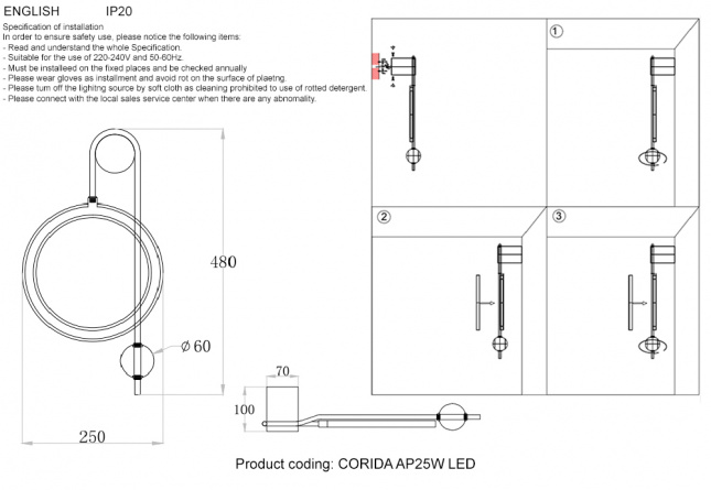 Бра Crystal Lux CORIDA AP25W LED BLACK/GOLD фото 7