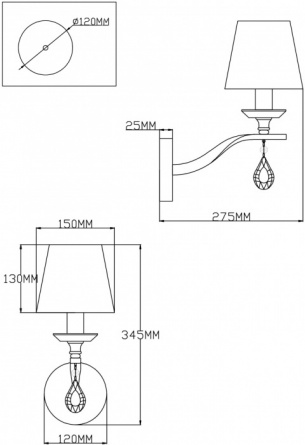 Бра Aerton V2530-1W фото 2