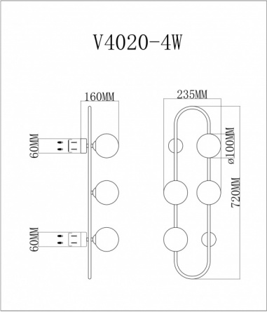 Бра Krona V4020-4W фото 2