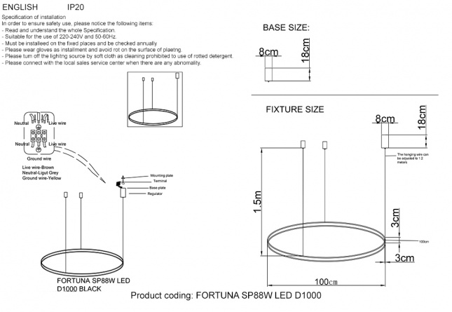 Люстра Crystal Lux FORTUNA SP123W LED BLACK фото 25
