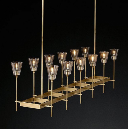 Люстра RH TORCHE DE VERRE Linear Chandelier 12 фото 1